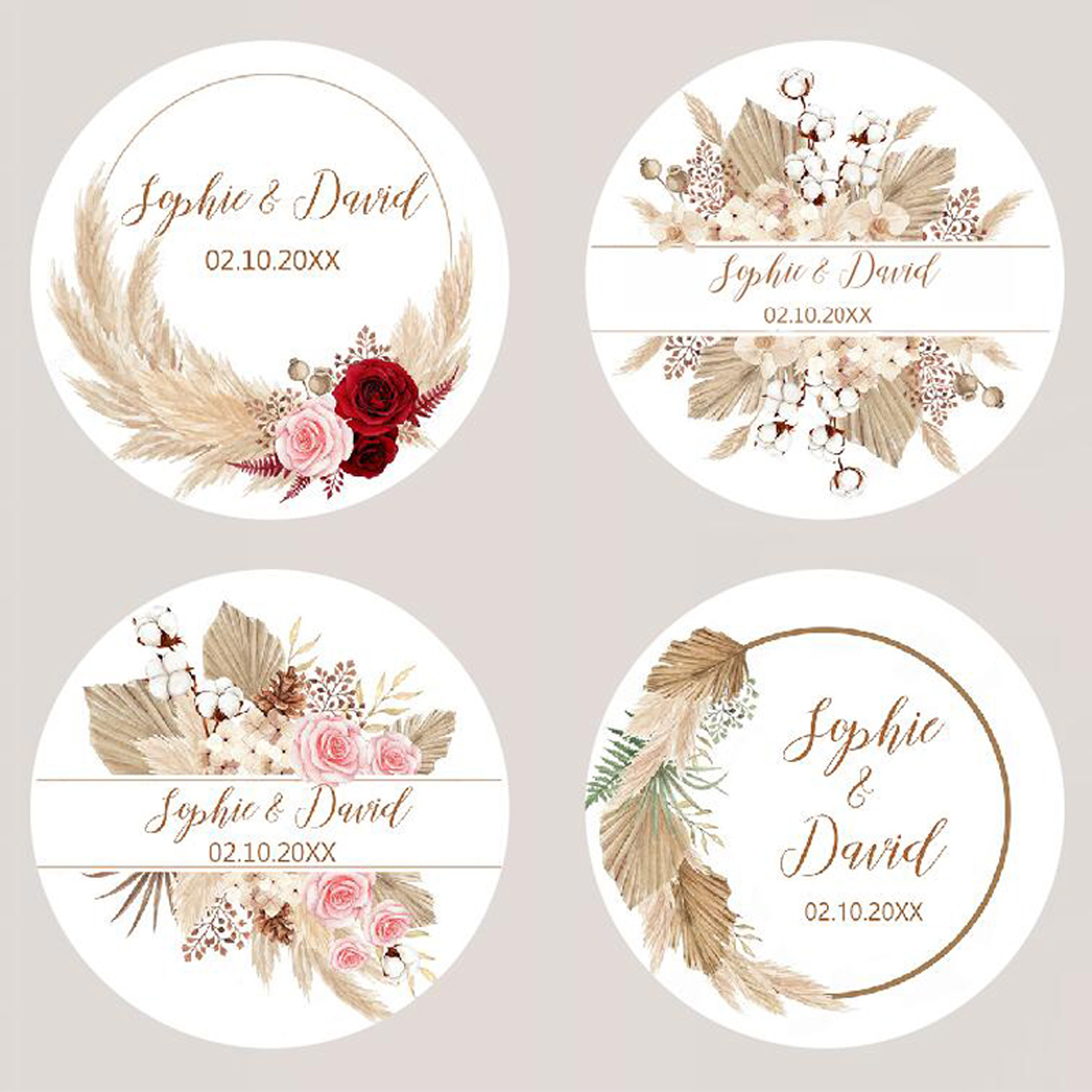 96Pcs Pampas Grass Stickers fo - Personalised Candle Label recensione e prezzo