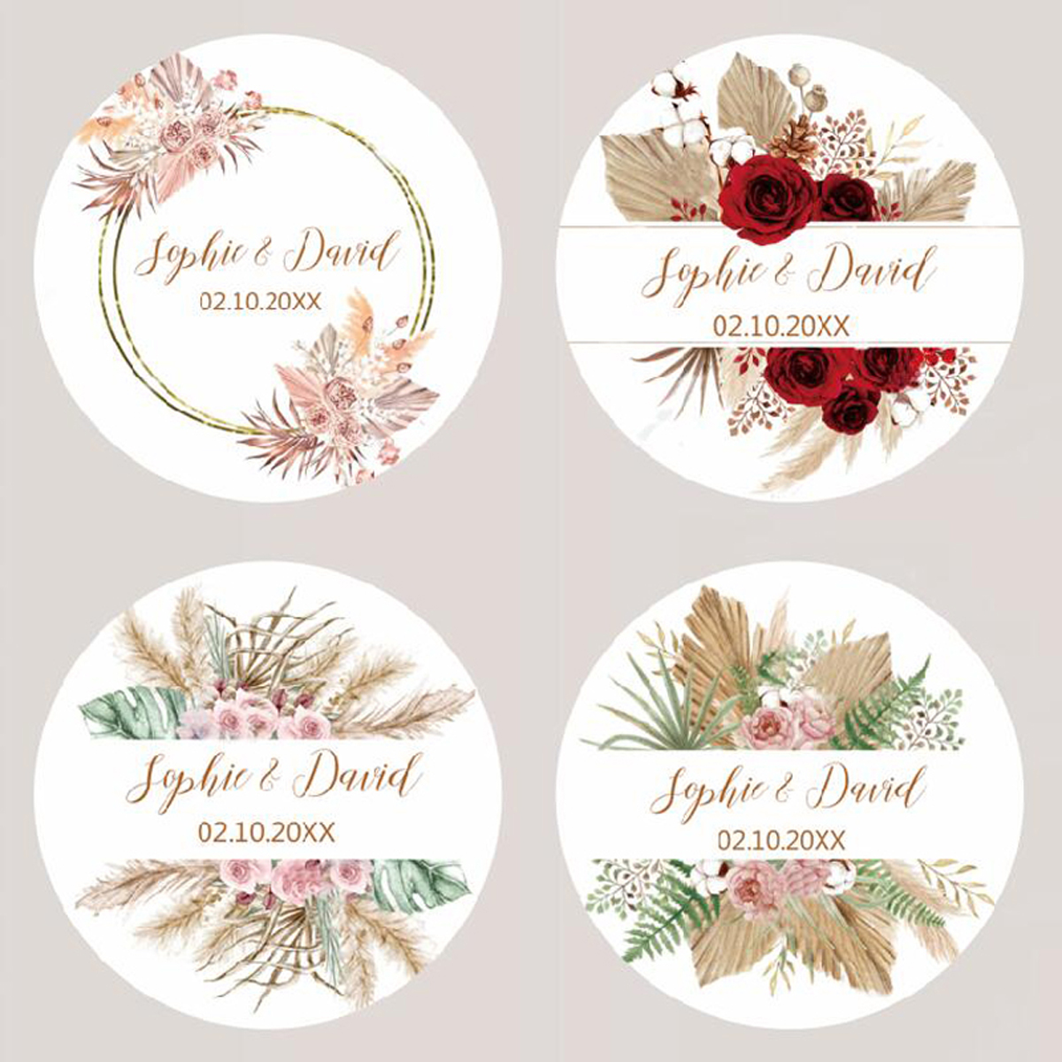 96Pcs Pampas Grass Stickers fo - Personalised Candle Label recensione e prezzo