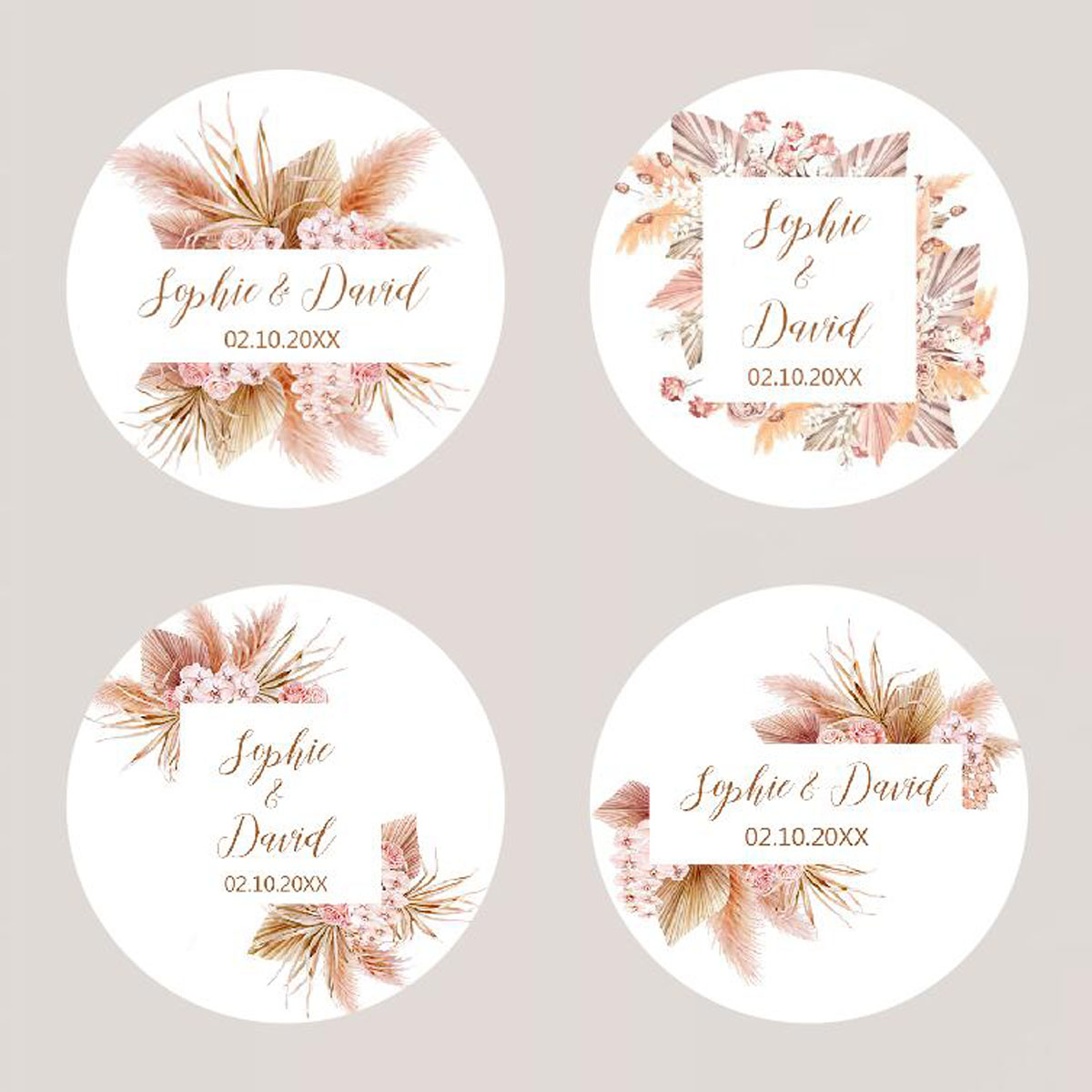 96Pcs Pampas Grass Stickers fo - Personalised Candle Label recensione e prezzo