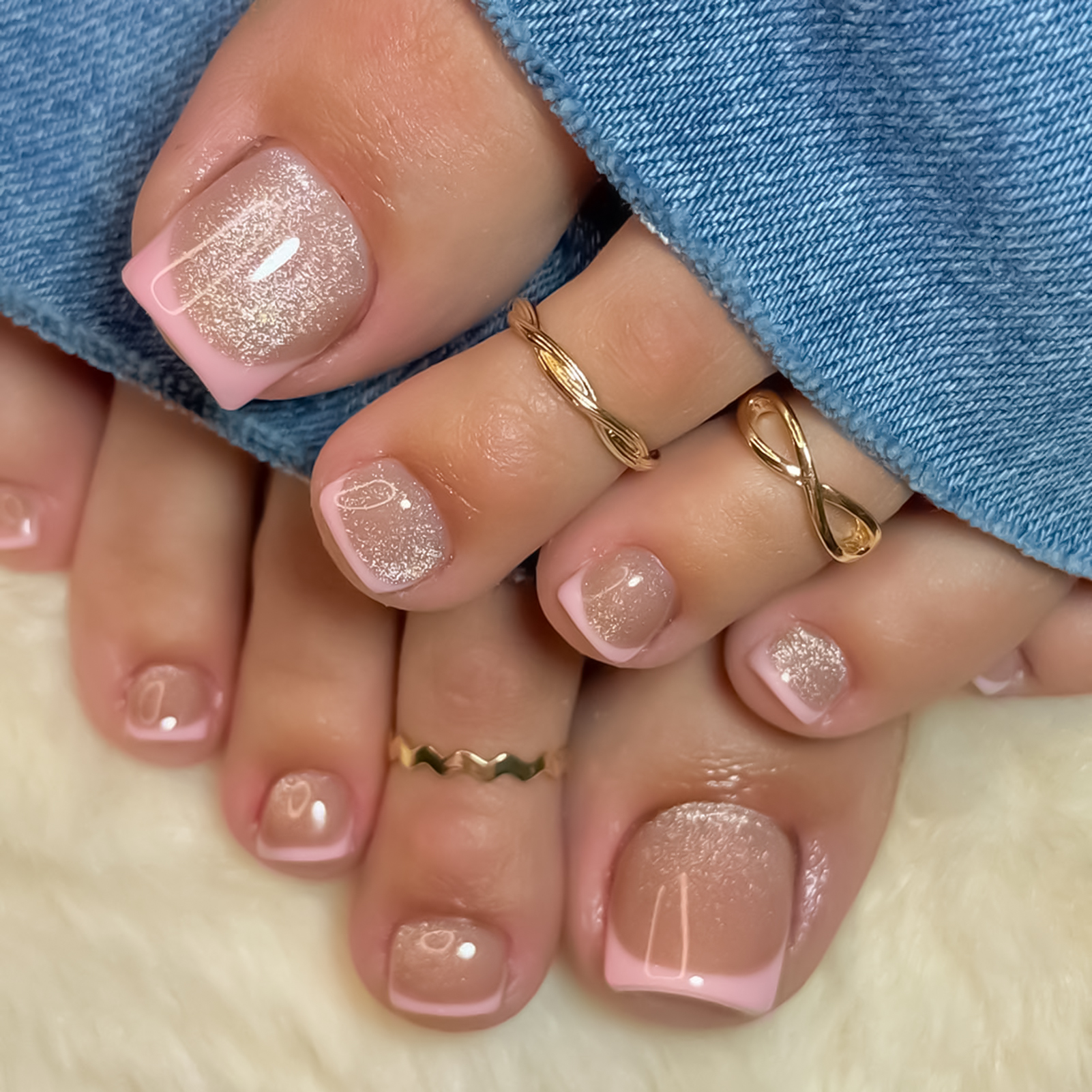Nude Pink Color Fake Toenails  - Pressed Flower Art recensione e prezzo