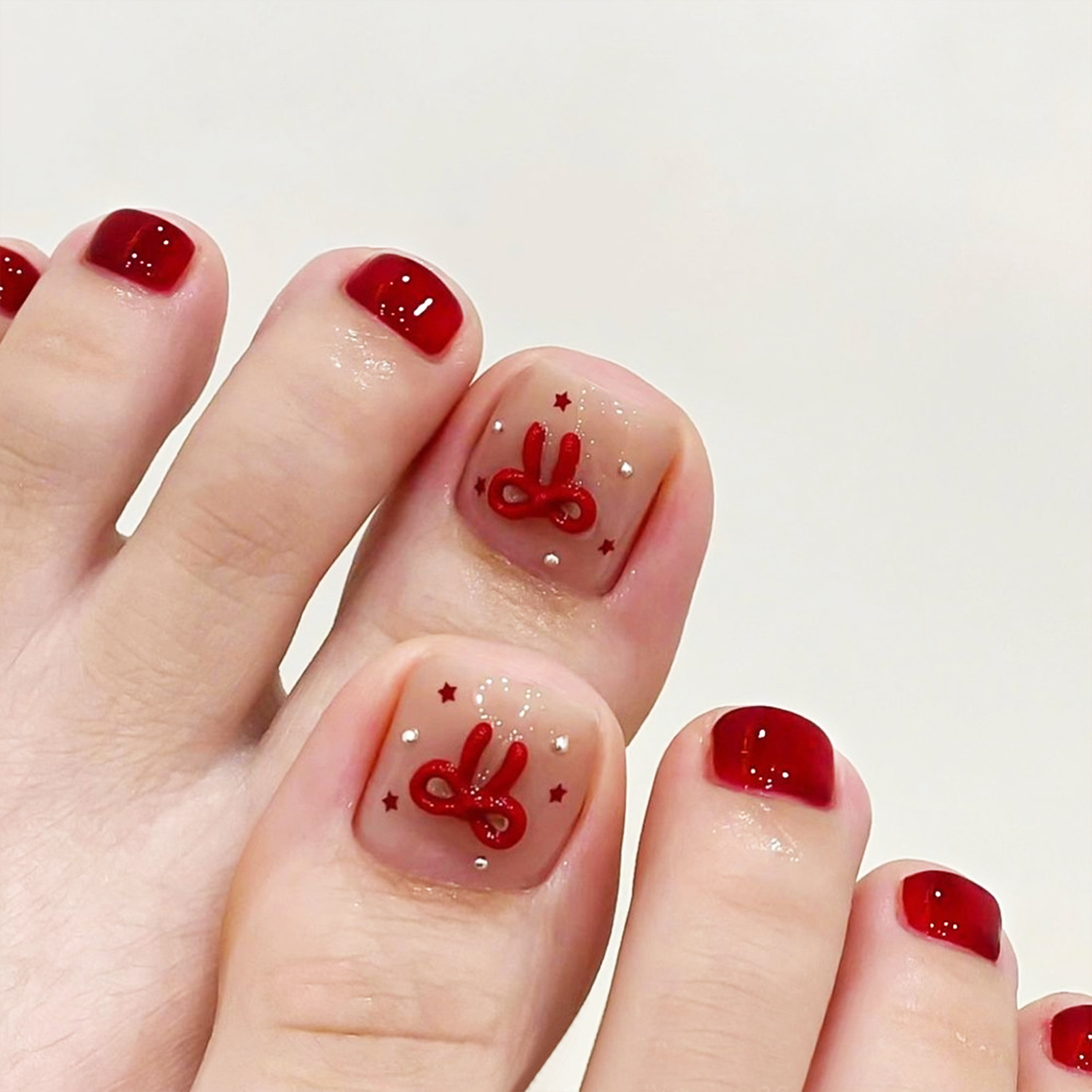 Nude Pink Color Fake Toenails  - Pressed Flower Art recensione e prezzo