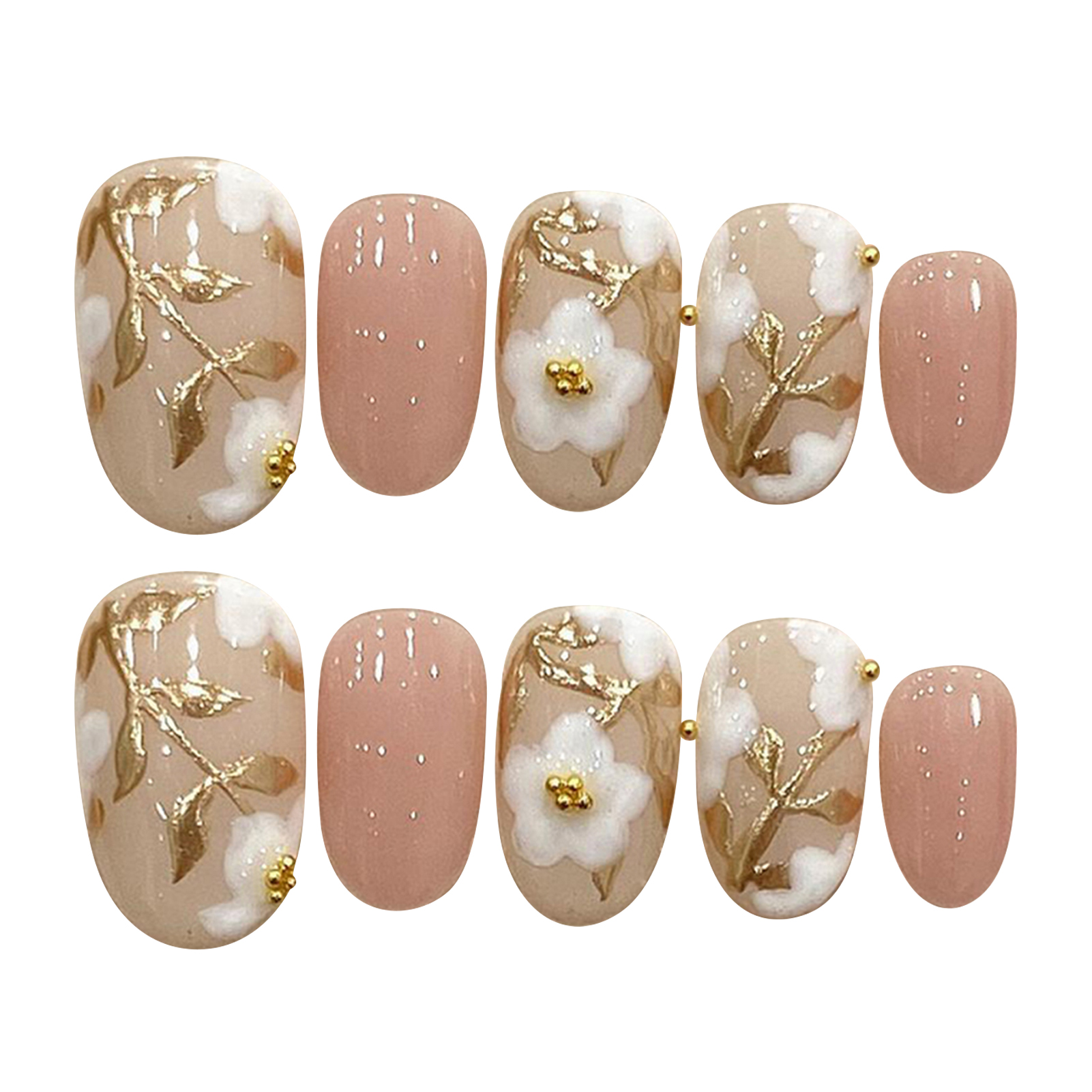 Handmade Press on Nails with W - Pressed Flower Art recensione e prezzo