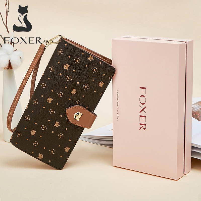 FOXER Women Long Wallet Card & - Monogram Keychain Leather recensione e prezzo