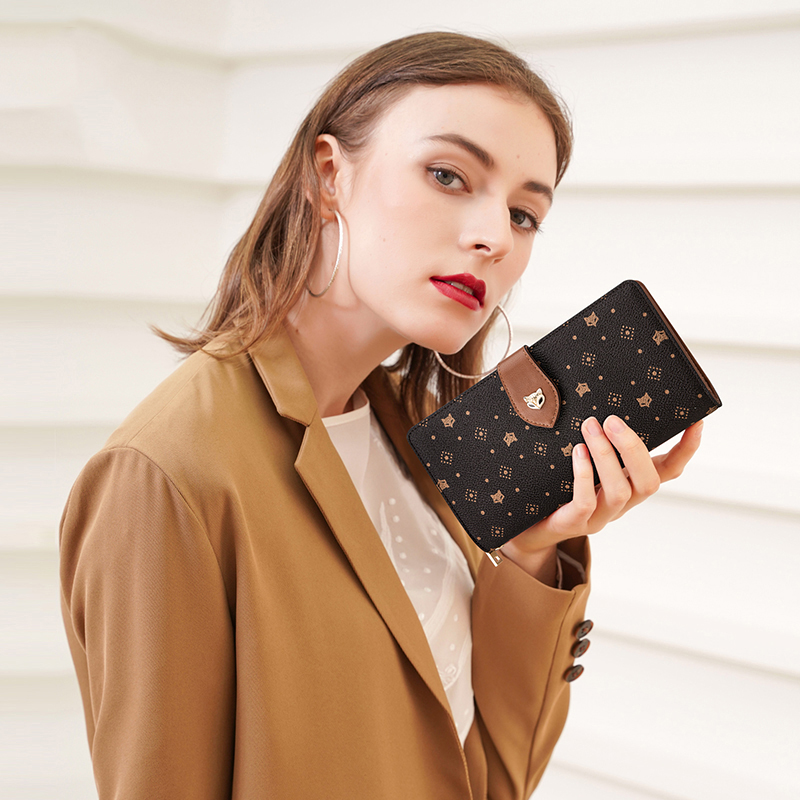 FOXER Women Long Wallet Card & - Monogram Keychain Leather recensione e prezzo