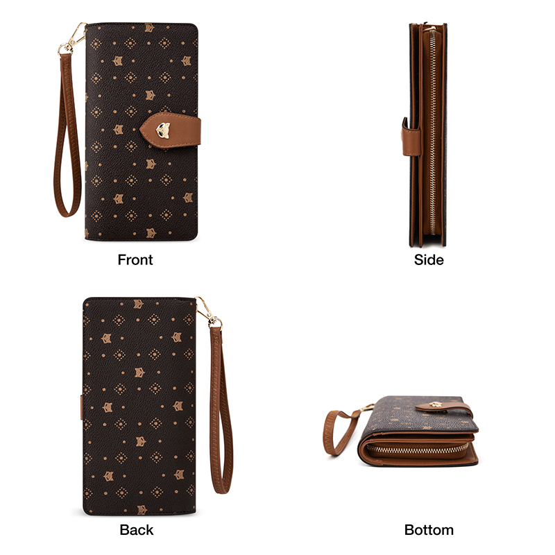 FOXER Women Long Wallet Card & - Monogram Keychain Leather recensione e prezzo