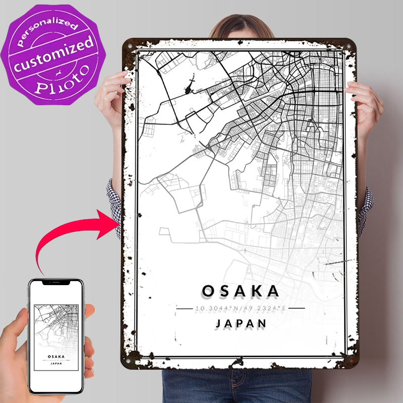 Osaka Map 3D Texture Printed P - Custom Map Poster recensione e prezzo