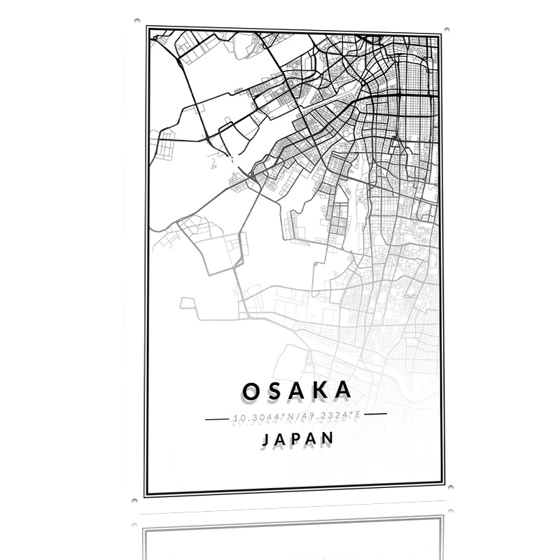 Osaka Map 3D Texture Printed P - Custom Map Poster recensione e prezzo