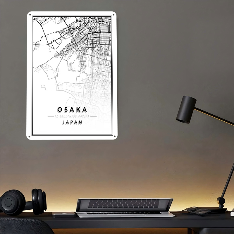 Osaka Map 3D Texture Printed P - Custom Map Poster recensione e prezzo