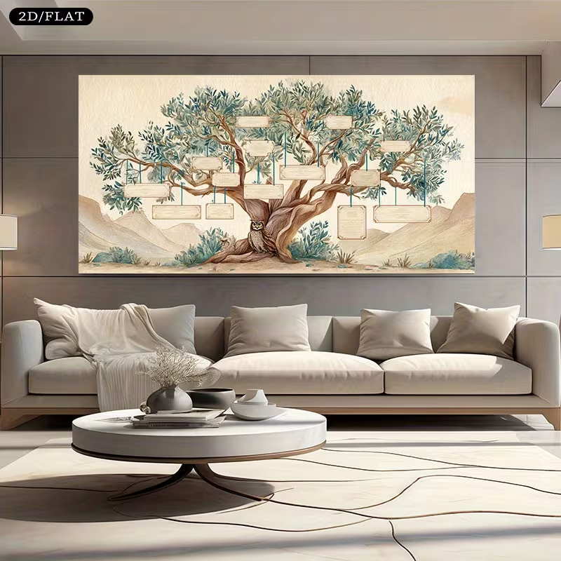 2D Flat, 2D Flat, Large Canvas - Family Tree Print recensione e prezzo