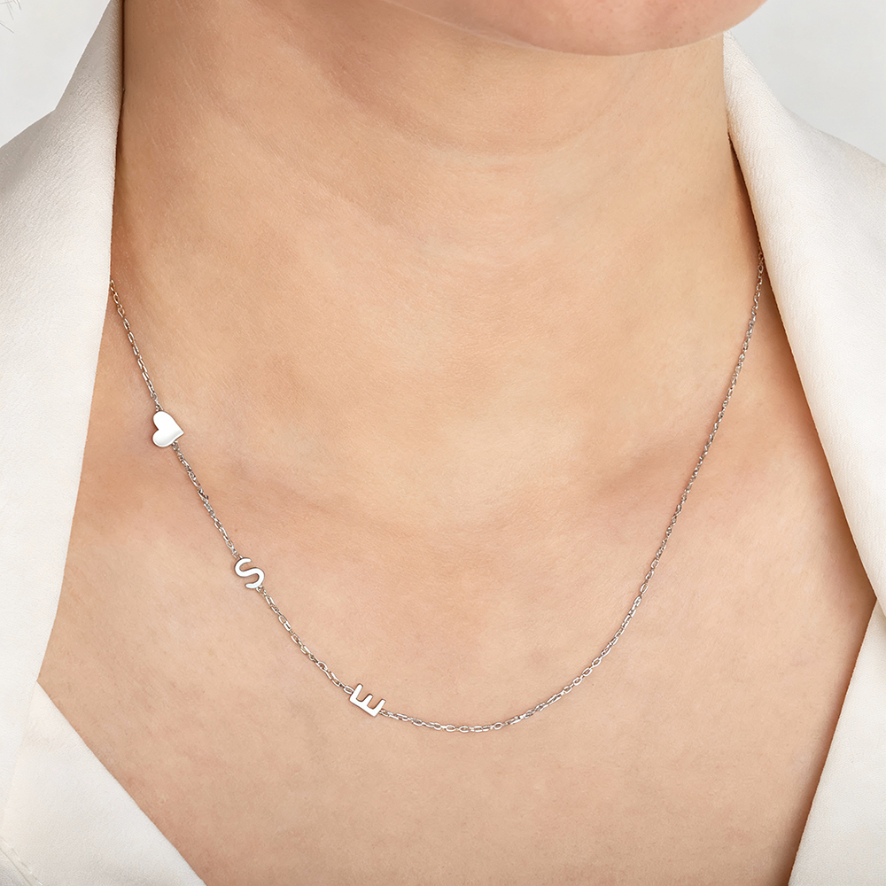 Custom Heart Sideways Letter I - Name Necklace Custom recensione e prezzo