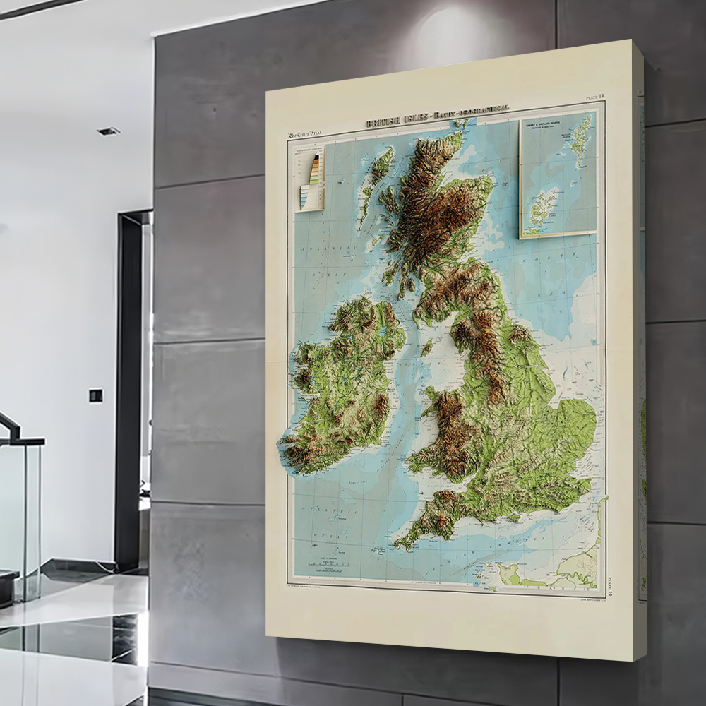 3D Relief Map of 1922 British  - Custom Map Poster recensione e prezzo