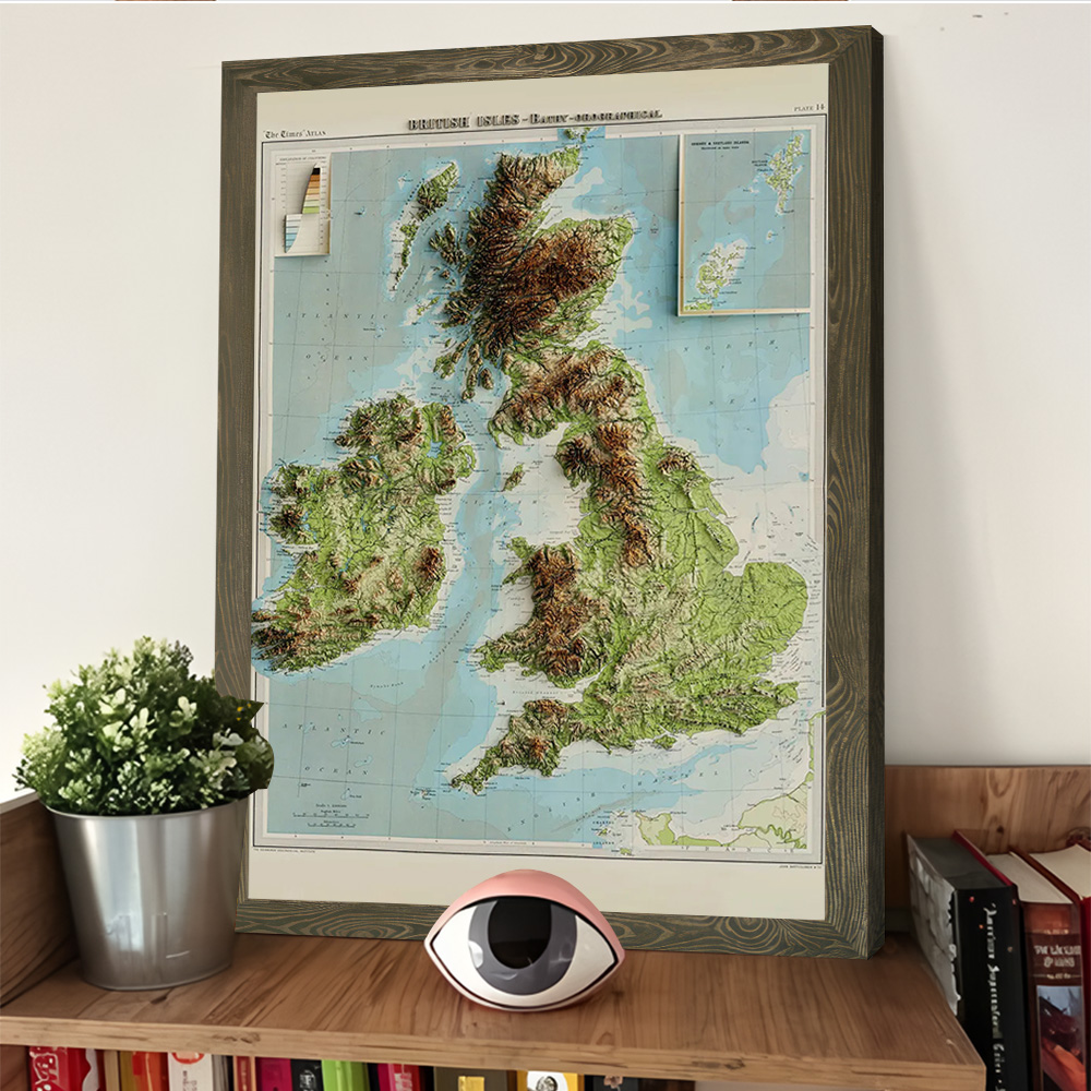 3D Relief Map of 1922 British  - Custom Map Poster recensione e prezzo