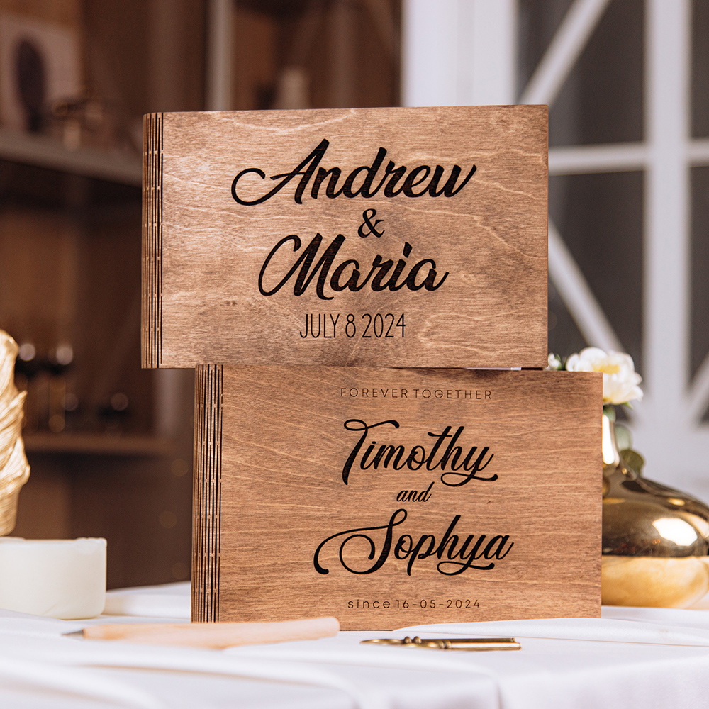 Personalized Wooden GuestBook  - Custom Photo Book recensione e prezzo