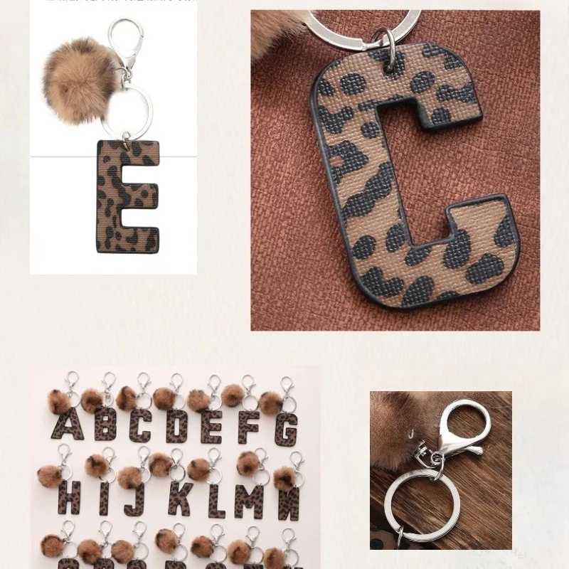 A-M Fashion Leopard Alphabet A - Monogram Keychain Leather recensione e prezzo