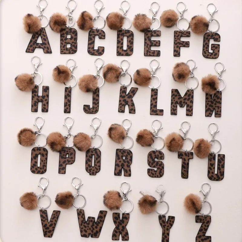 A-M Fashion Leopard Alphabet A - Monogram Keychain Leather recensione e prezzo