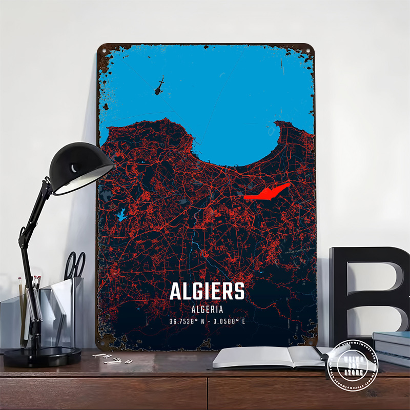Algiers City Map Metal Poster  - Custom Map Poster recensione e prezzo