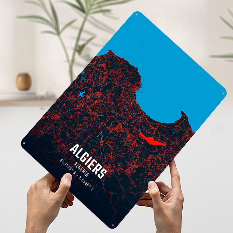 Algiers City Map Metal Poster  - Custom Map Poster recensione e prezzo