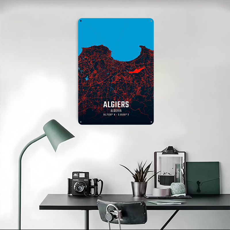 Algiers City Map Metal Poster  - Custom Map Poster recensione e prezzo