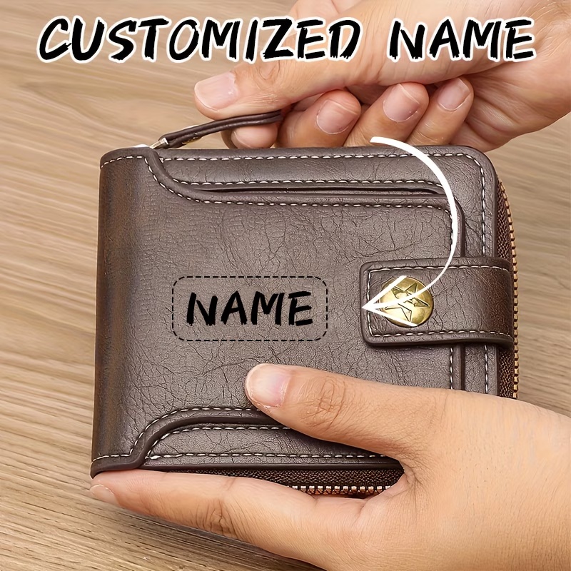 Custom Name Men's PU Wallet, C - Personalized Name Box recensione e prezzo