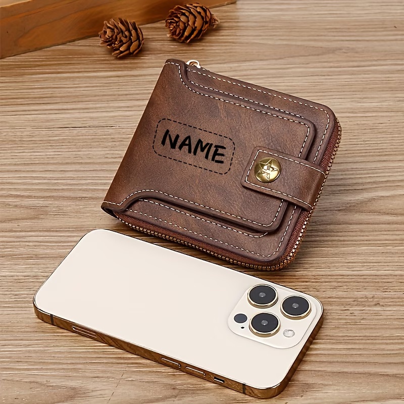 Custom Name Men's PU Wallet, C - Personalized Name Box recensione e prezzo