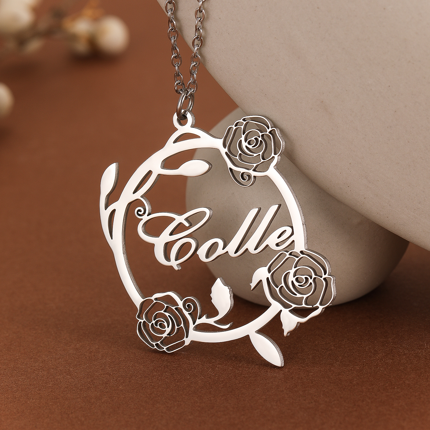 1pc Custom Rose Flower Name Ne - Name Necklace Custom recensione e prezzo