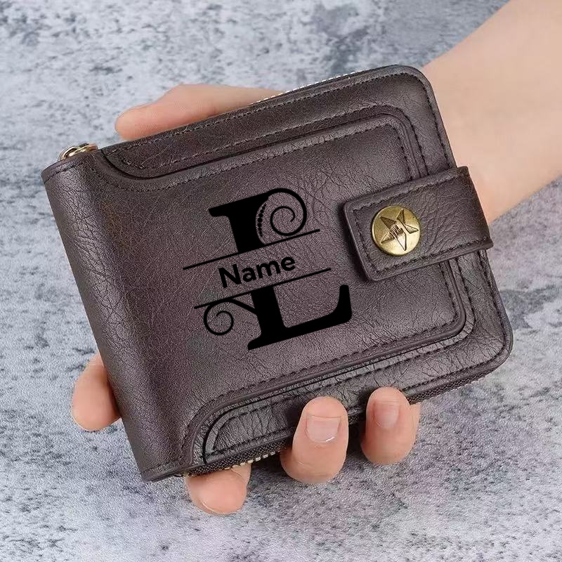 Men's Custom Wallet - Personal - Personalized Name Box recensione e prezzo