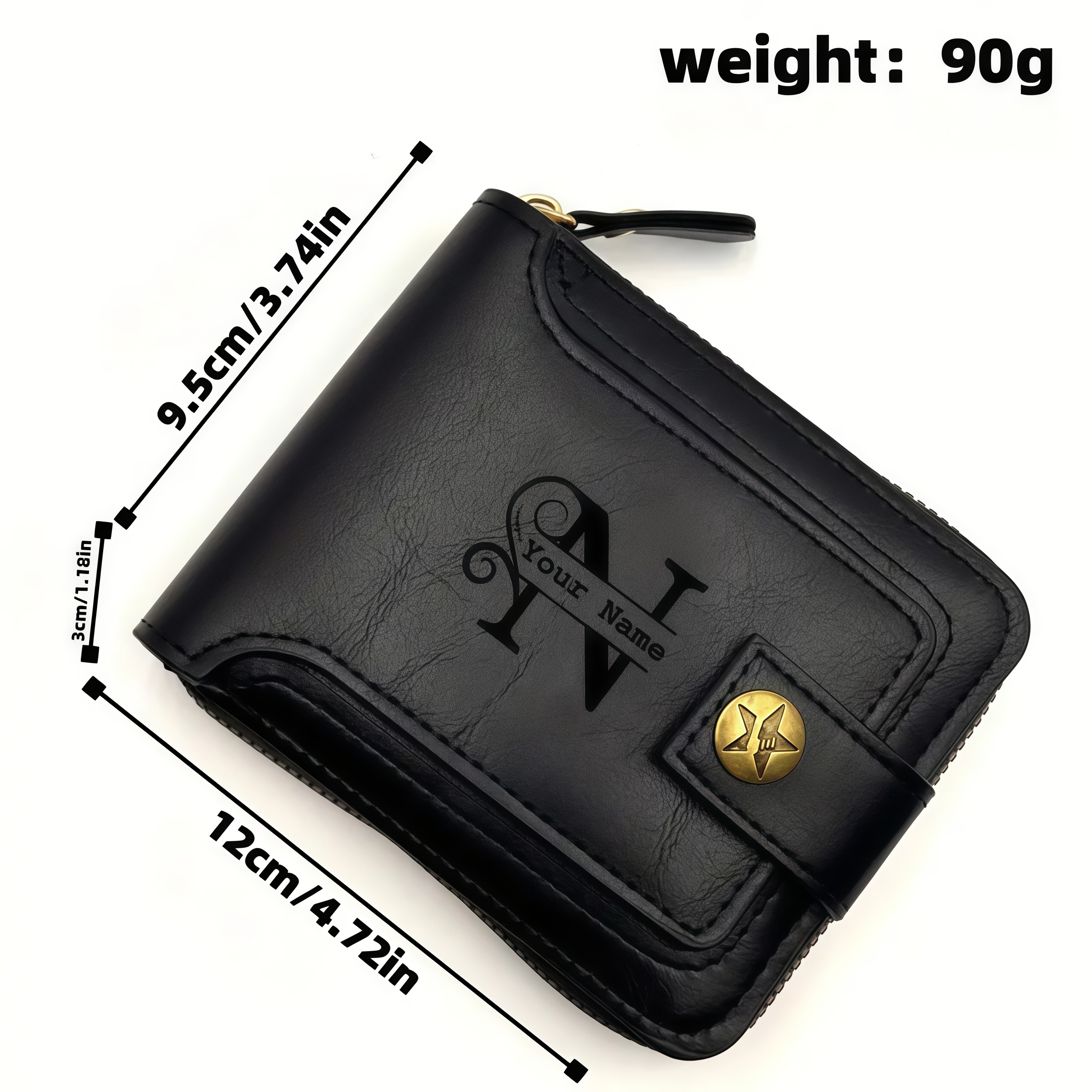 Men's Custom Wallet - Personal - Personalized Name Box recensione e prezzo