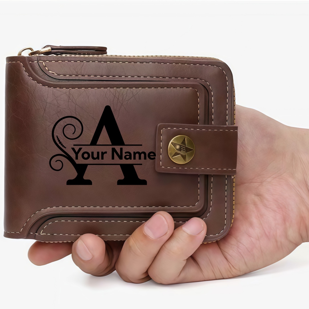 Men's Custom Wallet - Personal - Personalized Name Box recensione e prezzo
