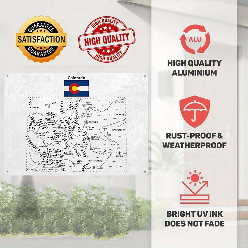 Hand Drawn Map of Colorado 3D  - Custom Map Poster recensione e prezzo