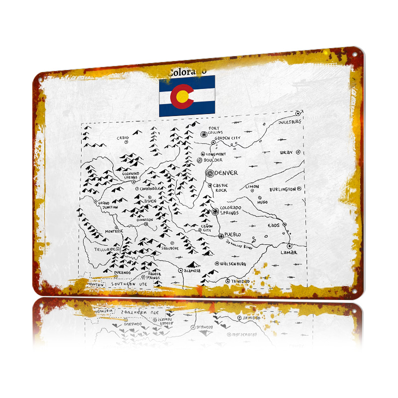 Hand Drawn Map of Colorado 3D  - Custom Map Poster recensione e prezzo