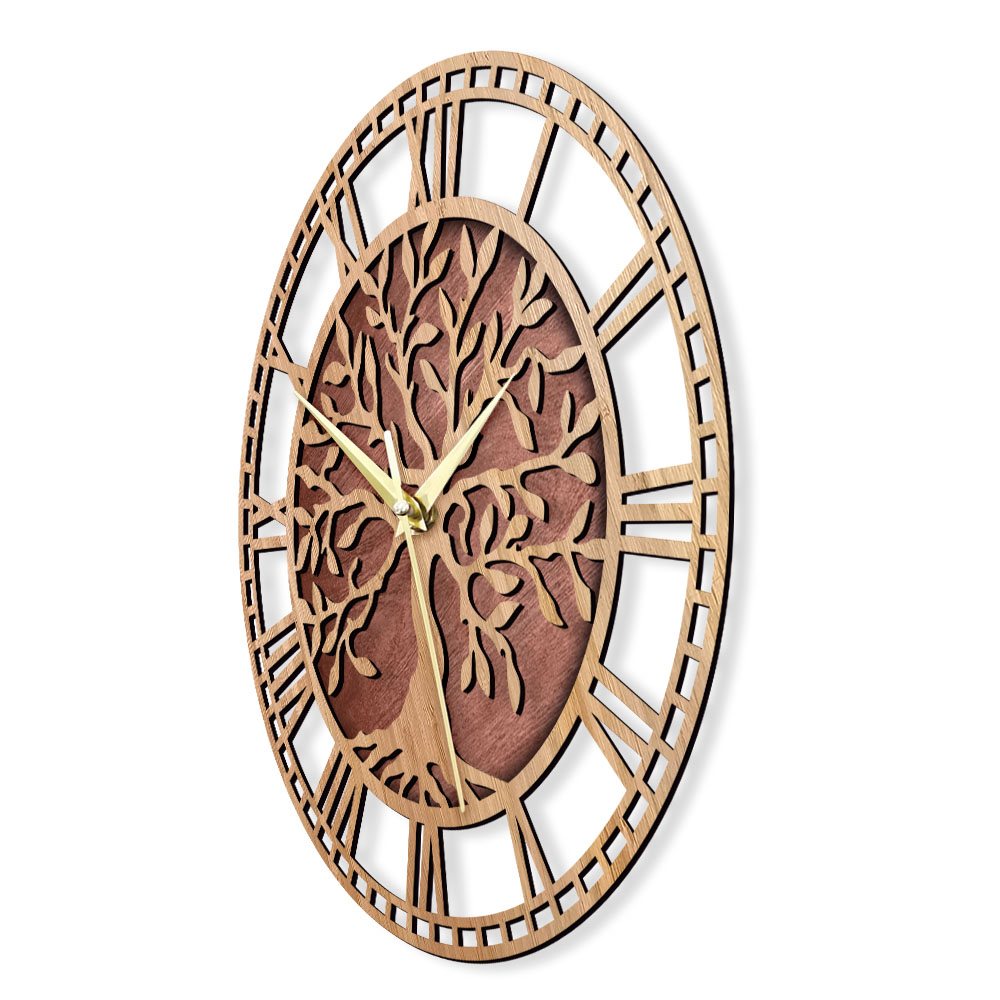 Tree of Life Wooden Wall Clock - Family Tree Print recensione e prezzo