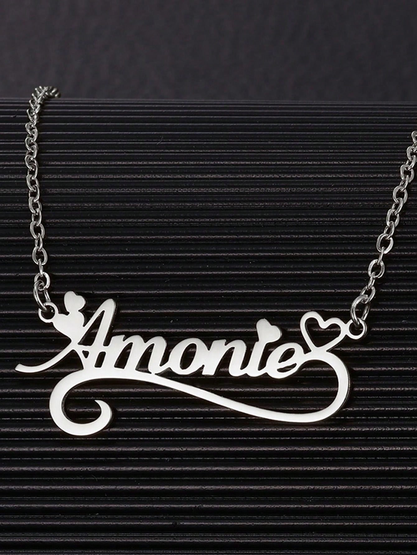 Custom Name Hollow Heart Neckl - Name Necklace Custom recensione e prezzo