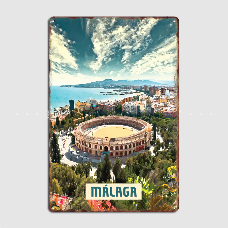 Málaga Vintage City Travel Pos - Custom Map Poster recensione e prezzo