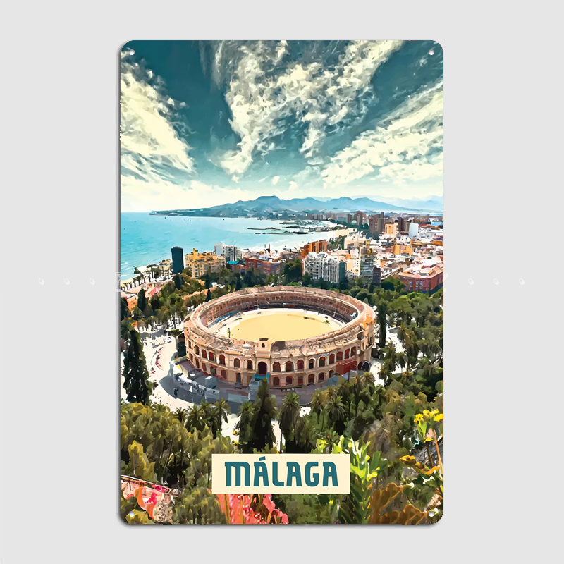 Málaga Vintage City Travel Pos - Custom Map Poster recensione e prezzo