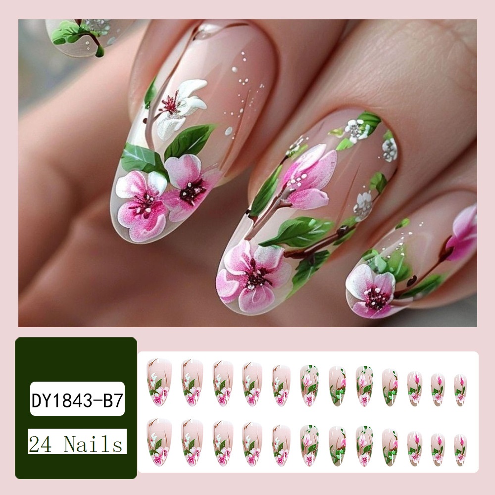 Short Almond Press on Nails 3D - Pressed Flower Art recensione e prezzo