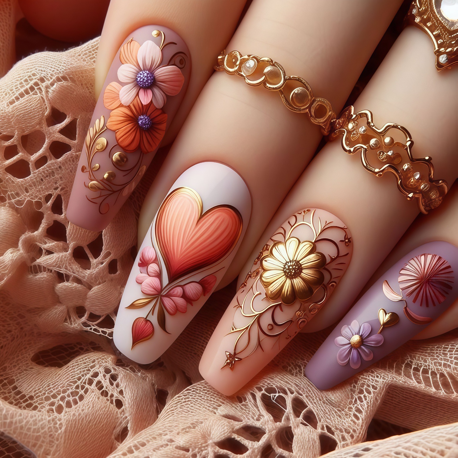 24pcs/set 3D fake nails for wo - Pressed Flower Art recensione e prezzo