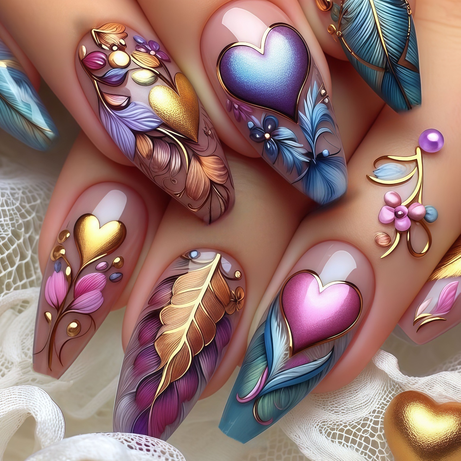 24pcs/set 3D fake nails for wo - Pressed Flower Art recensione e prezzo