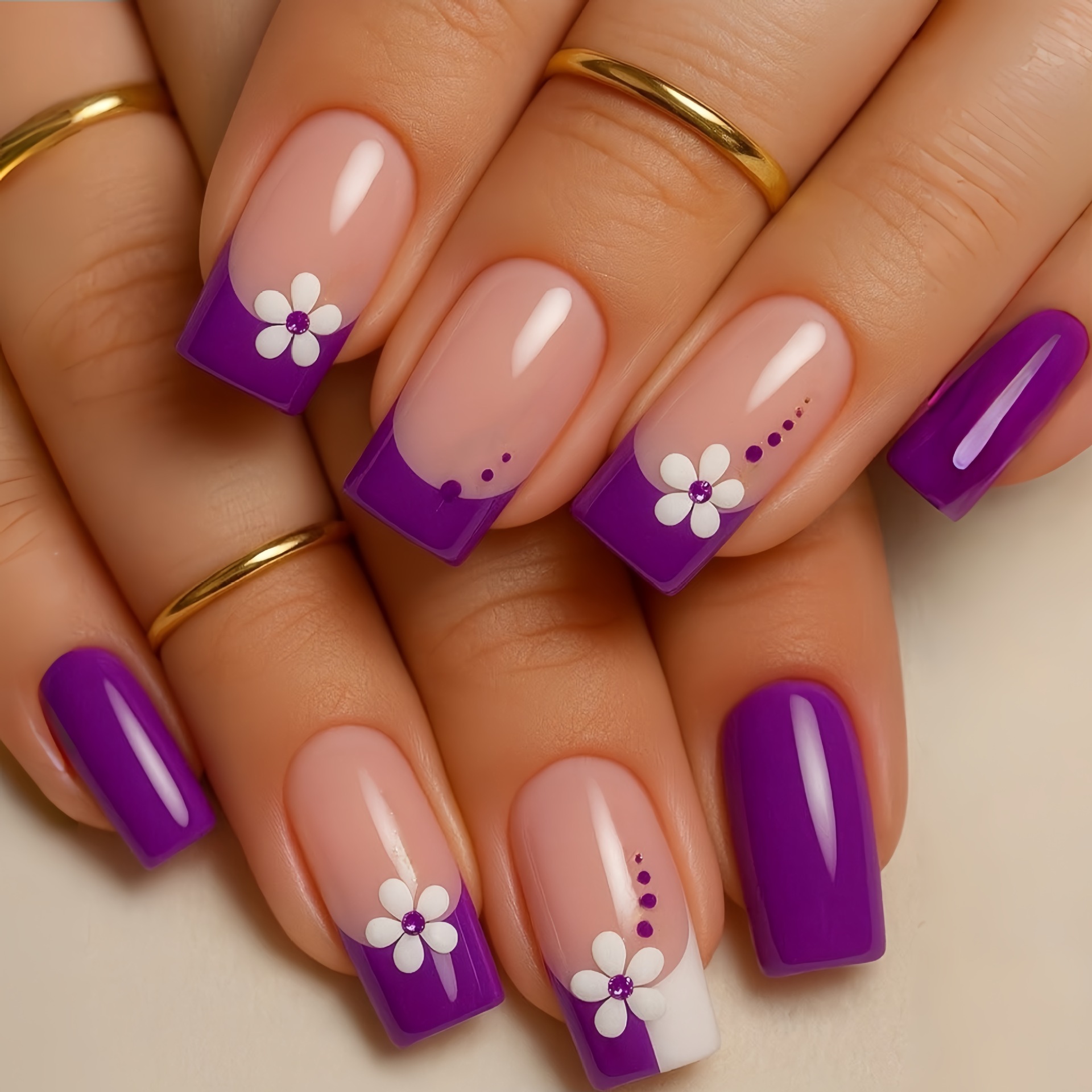 Medium square fake nails for w - Pressed Flower Art recensione e prezzo