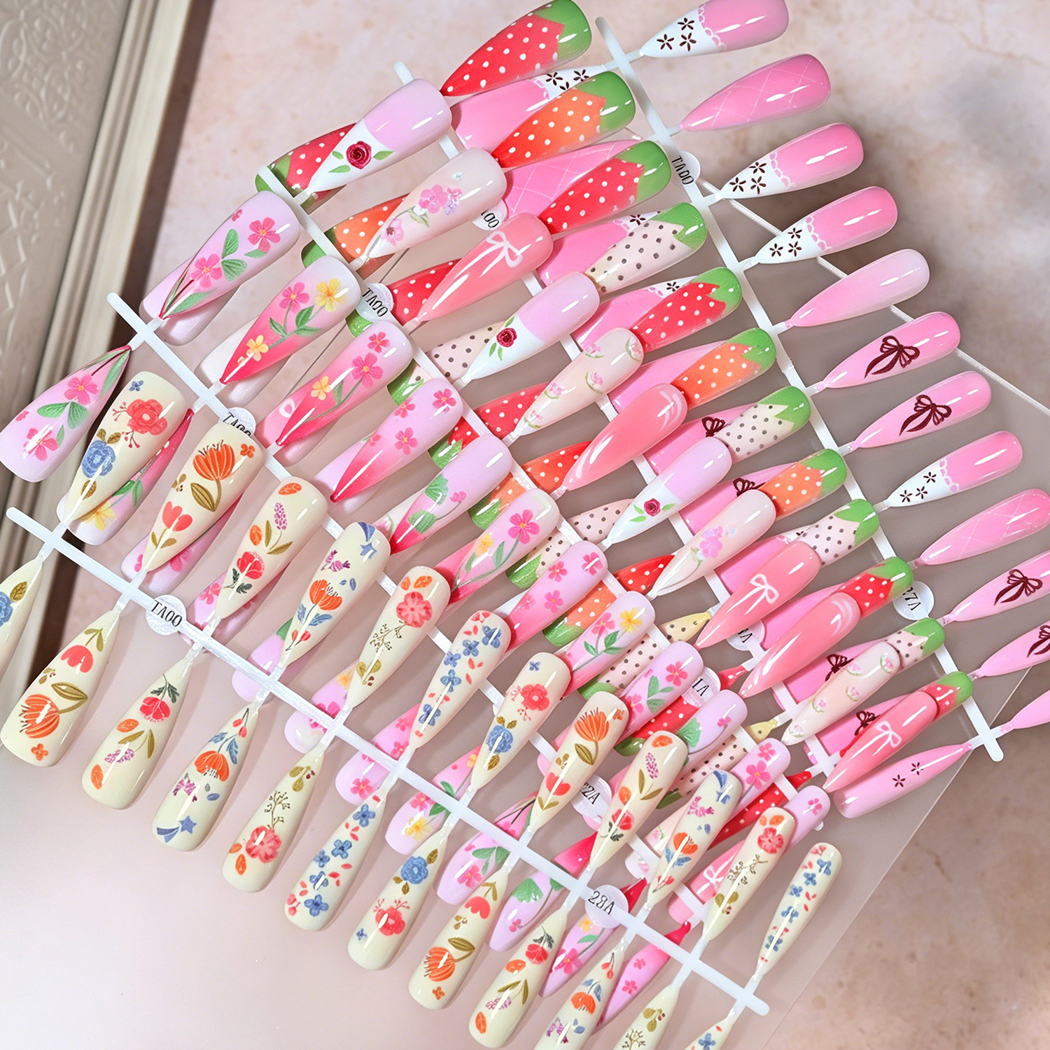 120Pcs Long Almond Press On Na - Pressed Flower Art recensione e prezzo