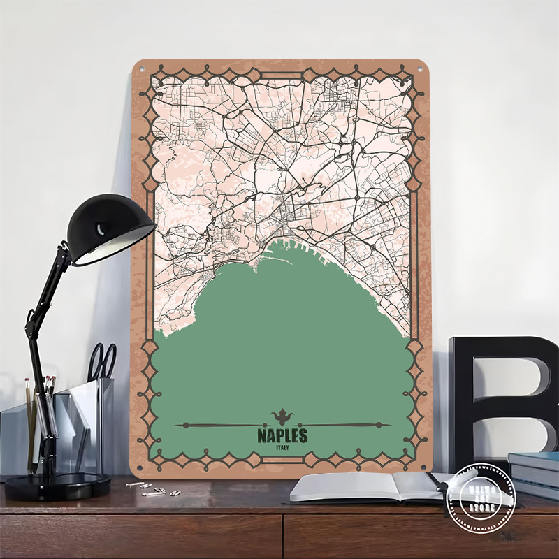 Naples City Map Tin Plaque Pos - Custom Map Poster recensione e prezzo