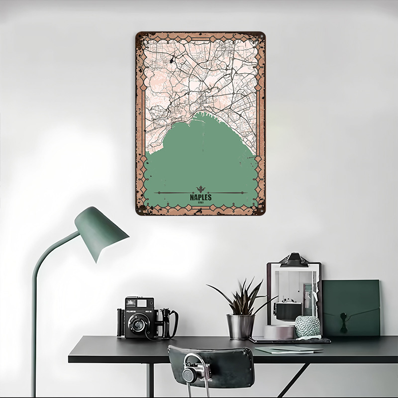 Naples City Map Tin Plaque Pos - Custom Map Poster recensione e prezzo