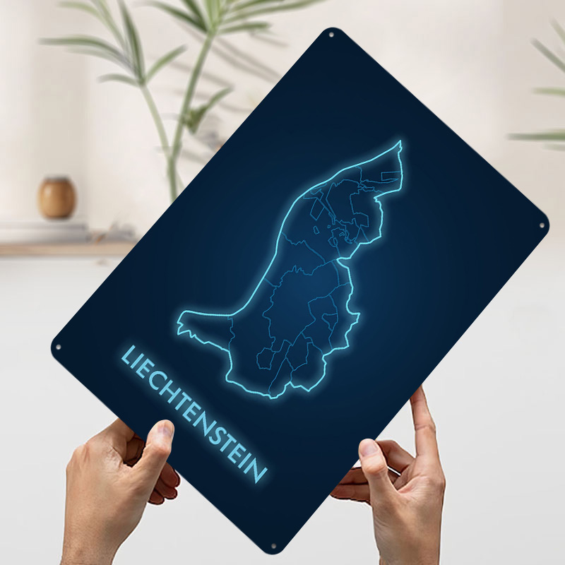 Liechtenstein Map Neon Blue Pr - Custom Map Poster recensione e prezzo
