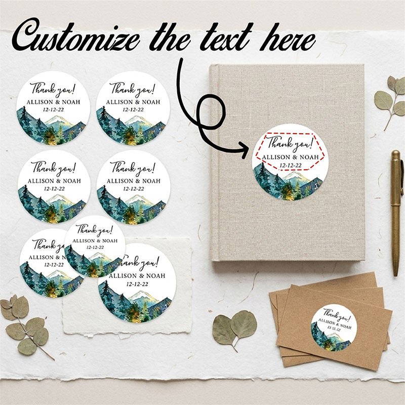 Custom Mountain Logo Round Sti - Personalized Name Box recensione e prezzo