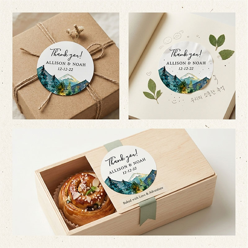 Custom Mountain Logo Round Sti - Personalized Name Box recensione e prezzo