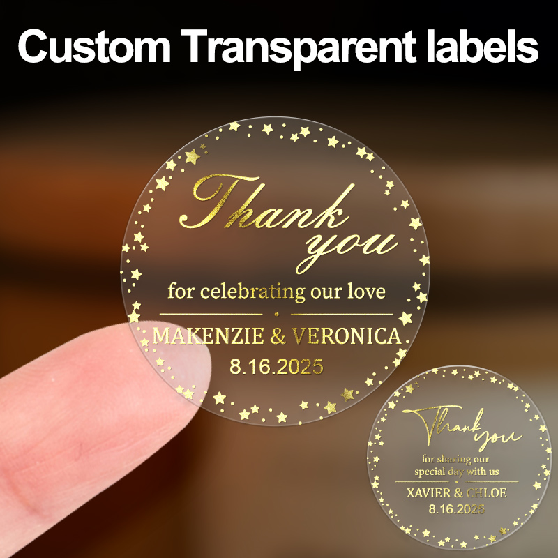 Custom Gold Transparent Waterp - Personalised Candle Label recensione e prezzo