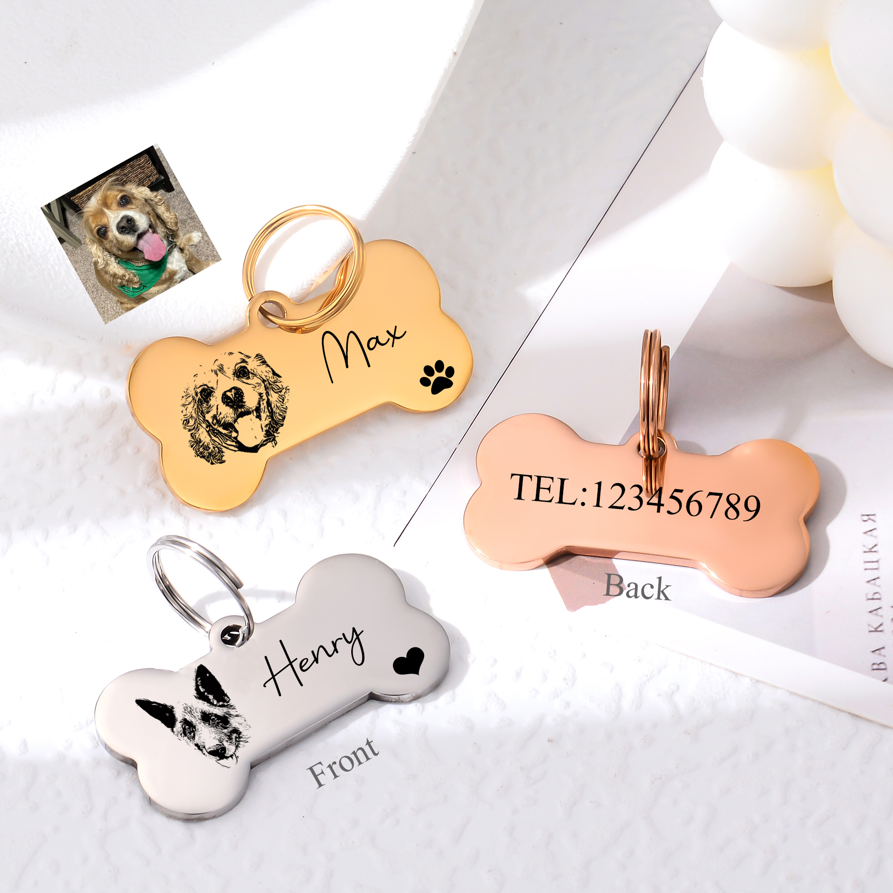 Custom Bone Dog Keychain Engra - Pet Portrait Custom recensione e prezzo