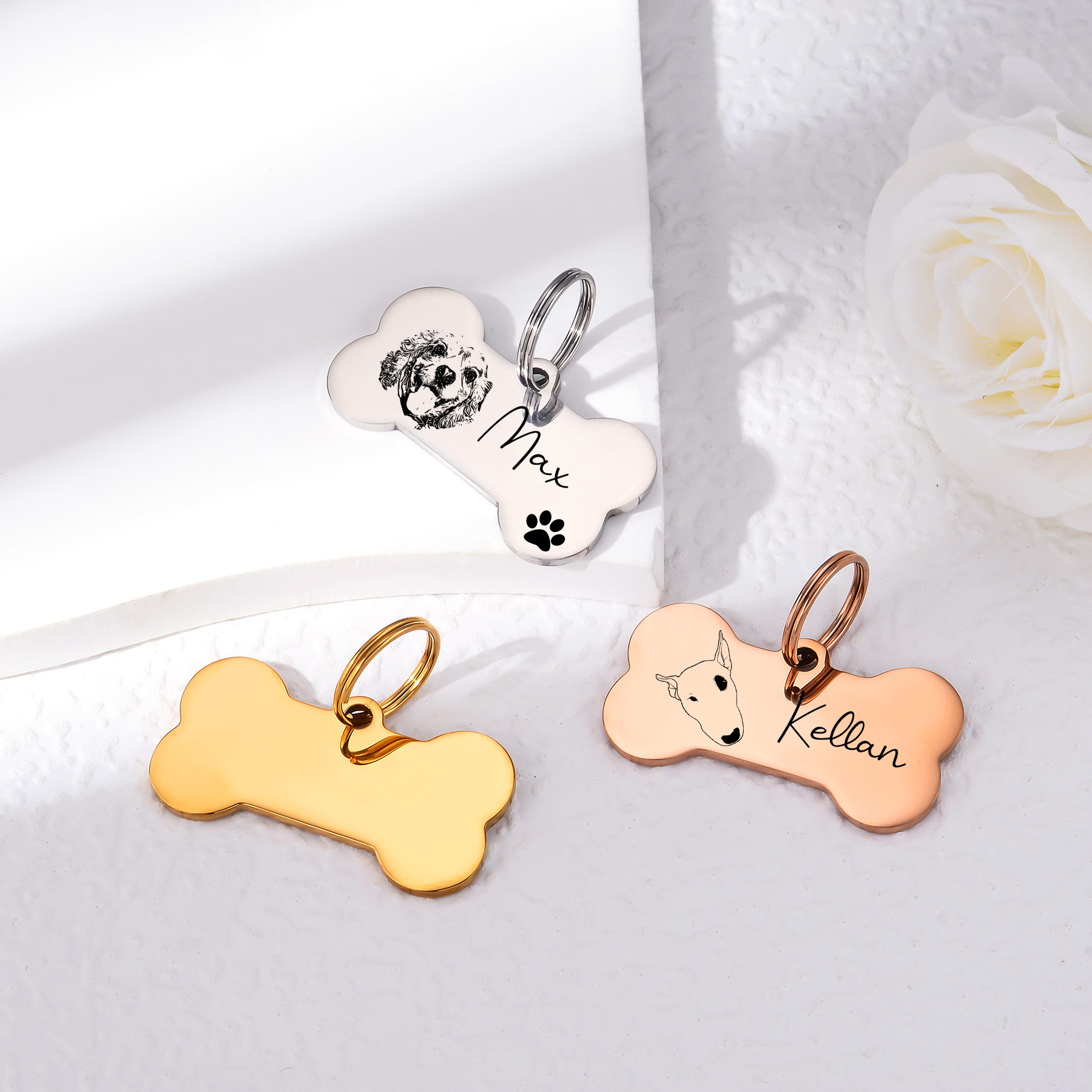 Custom Bone Dog Keychain Engra - Pet Portrait Custom recensione e prezzo