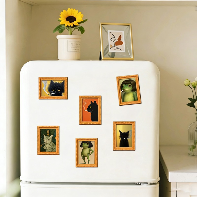 6Pcs/set Wooden Refrigerator M - Engraved Wood Frame recensione e prezzo