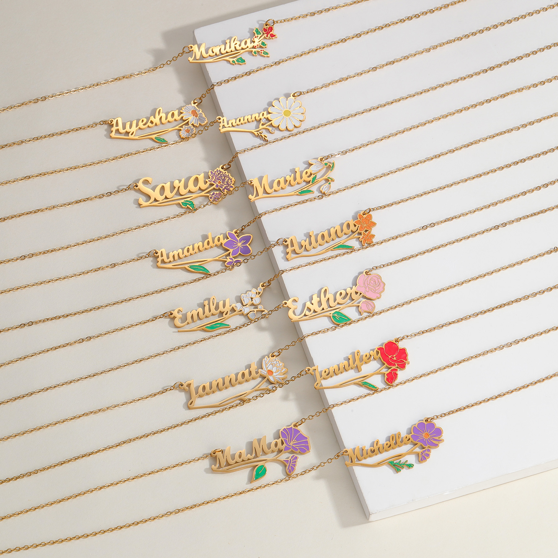 Acheerup Personalized Name UV  - Birth Flower Necklace recensione e prezzo