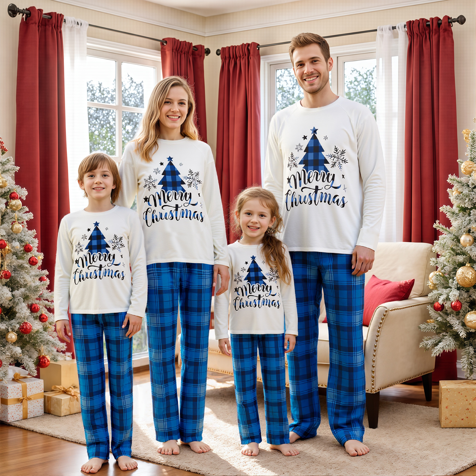 Family Matching Christmas Paja - Family Tree Print recensione e prezzo